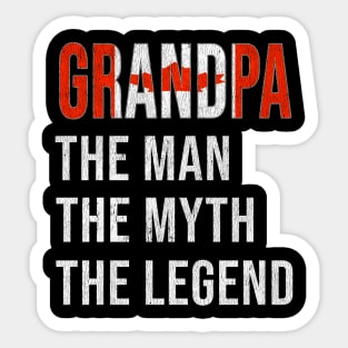 Grand Father Canadian Grandpa The Man The Myth The Legend - Gift for Canadian Dad With Roots From  Canada Sticker